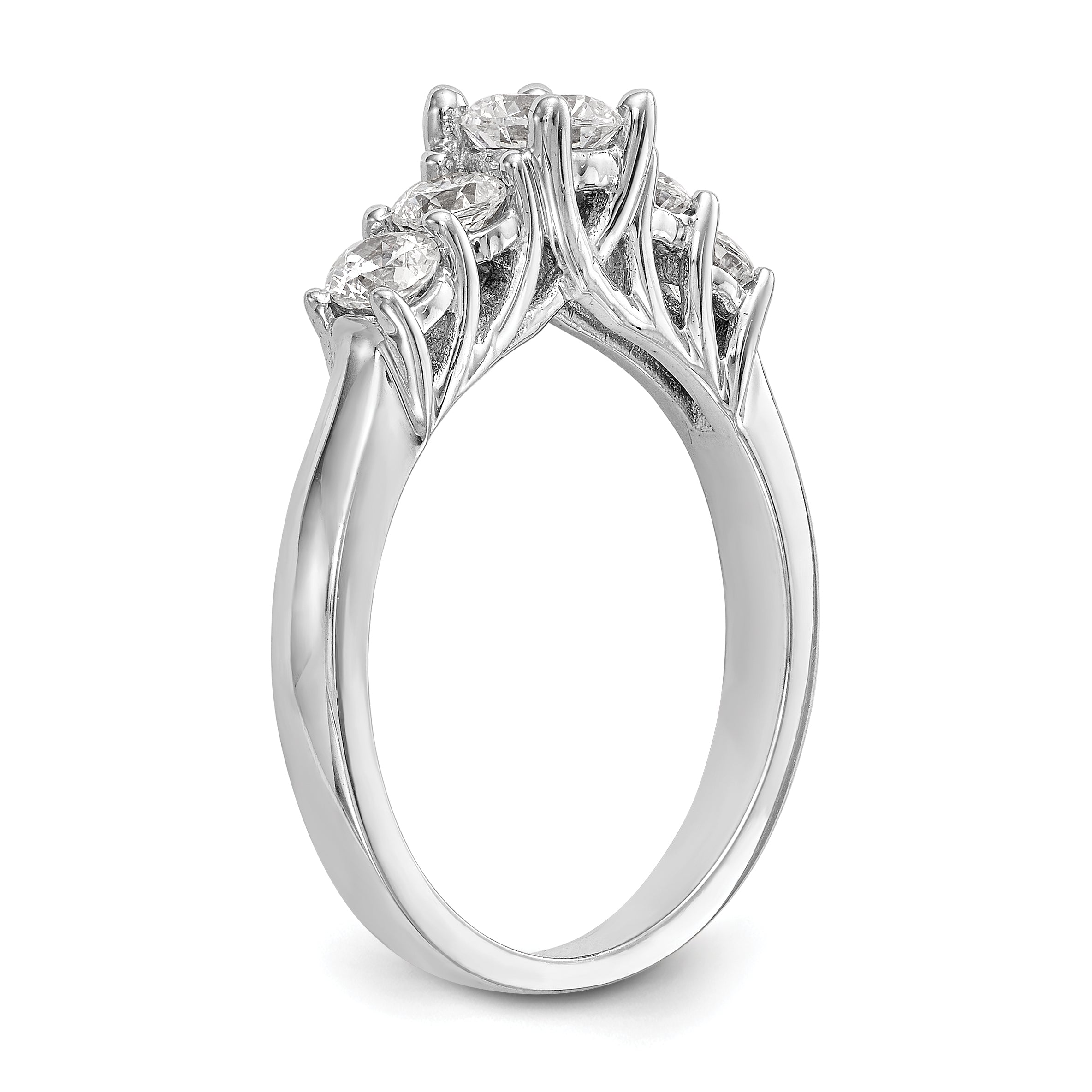 14K White Gold Simulated Diamond Engagement Ring