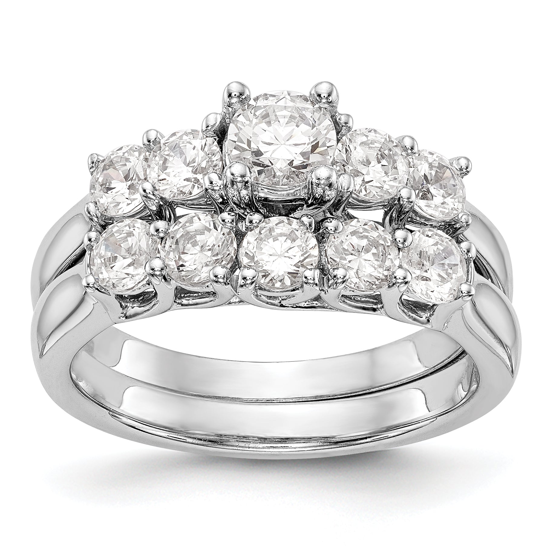 14K White Gold Simulated Diamond Engagement Ring