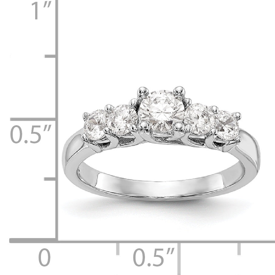 14K White Gold Simulated Diamond Engagement Ring