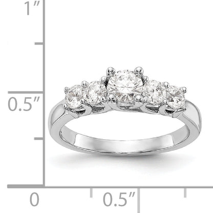 14K White Gold Simulated Diamond Engagement Ring