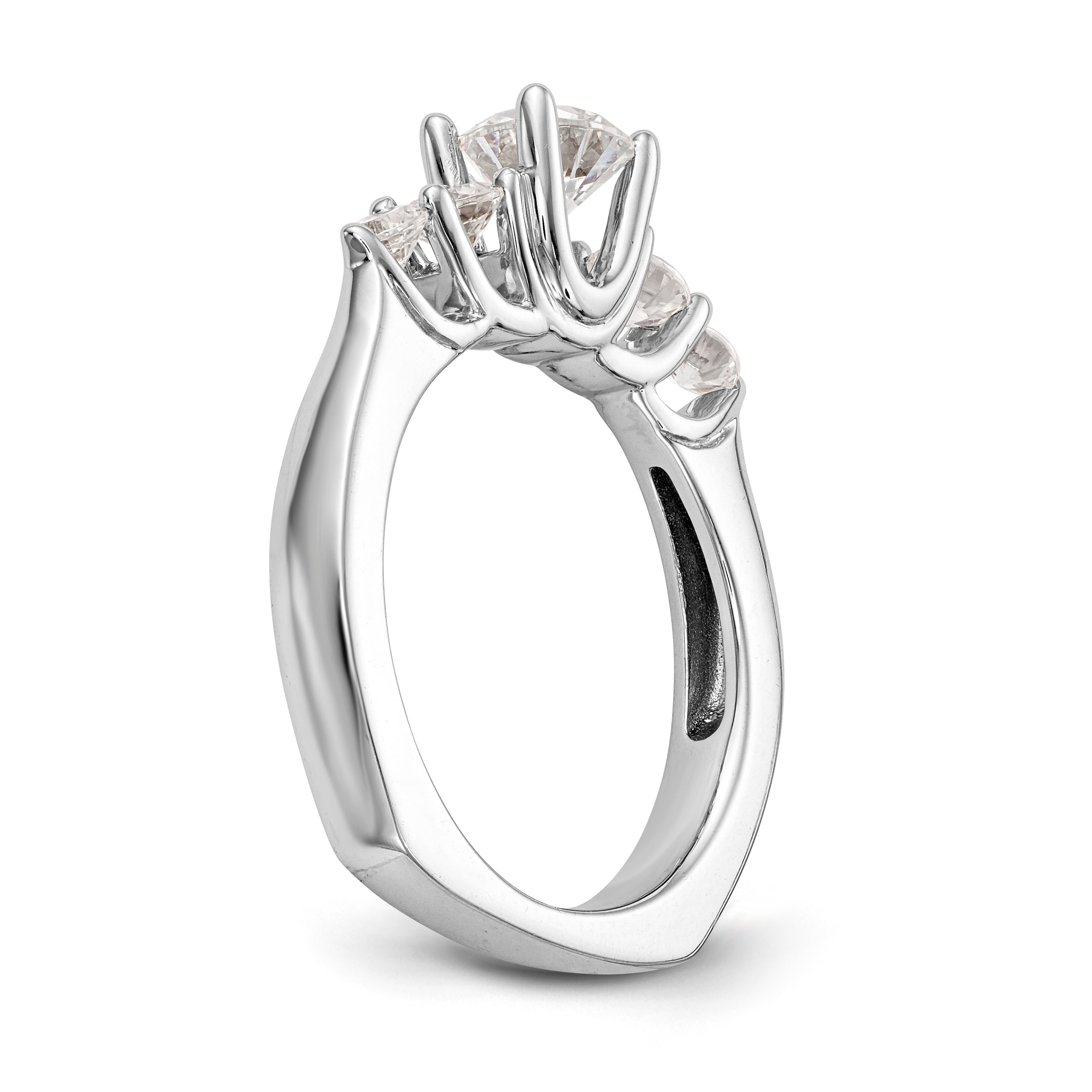 14K White Gold Simulated Diamond Engagement Ring