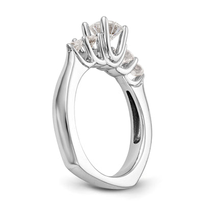14K White Gold Simulated Diamond Engagement Ring