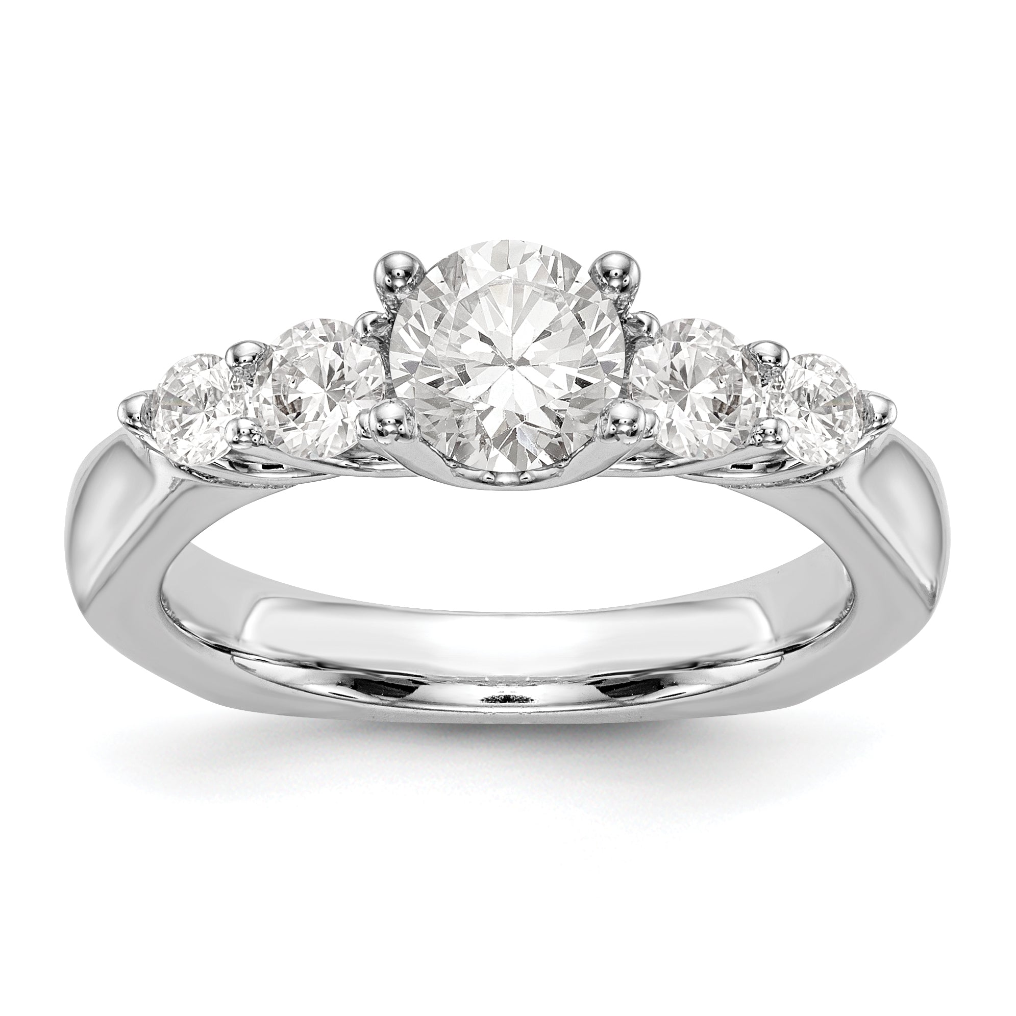 14K White Gold Simulated Diamond Engagement Ring