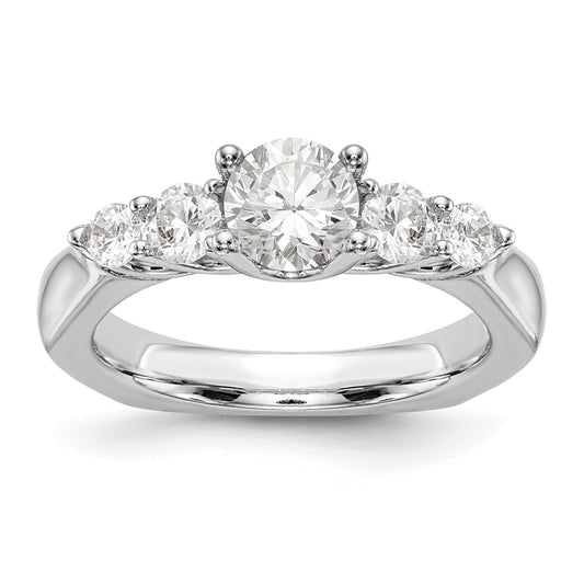 14K White Gold Simulated Diamond Engagement Ring