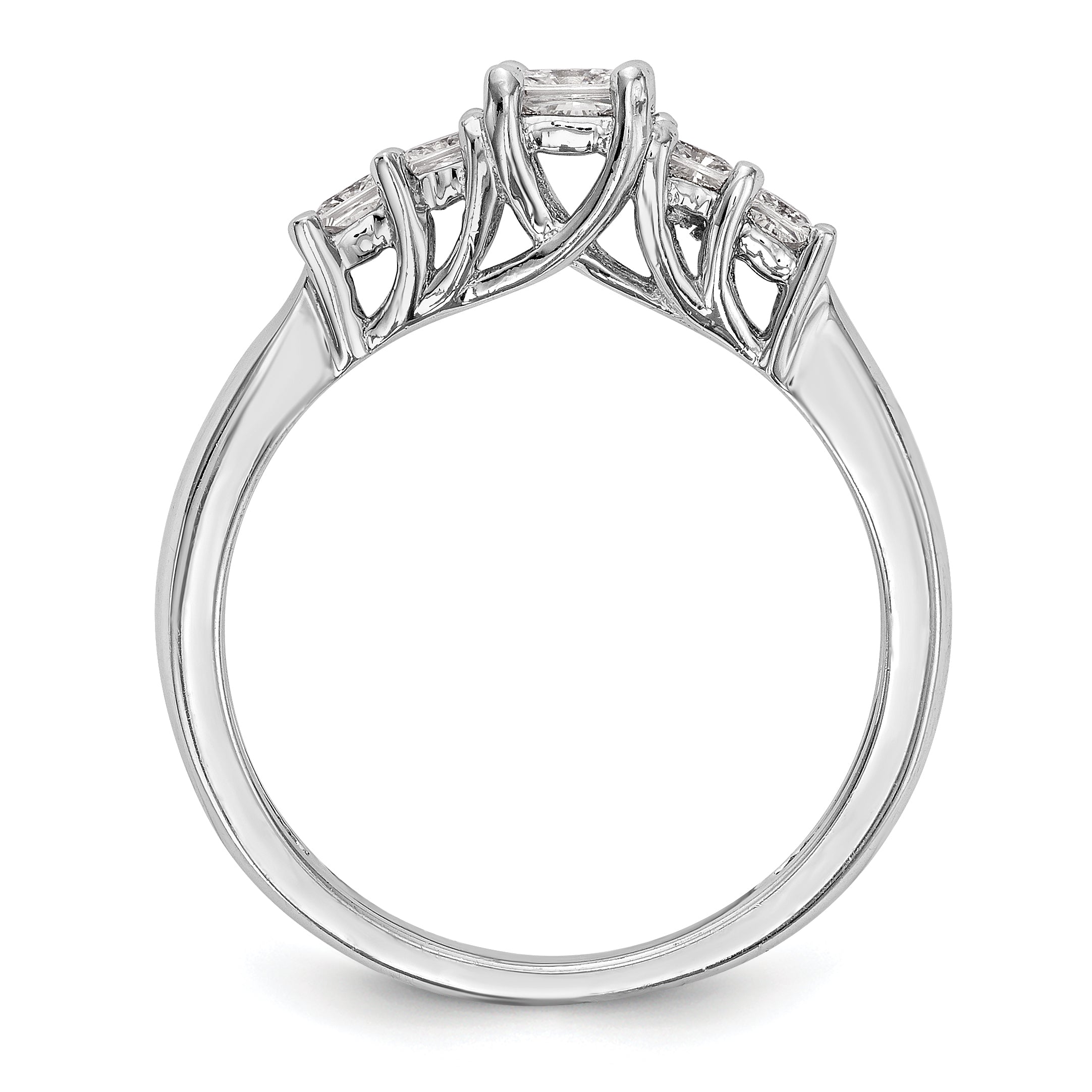14K White Gold Simulated Diamond Engagement Ring
