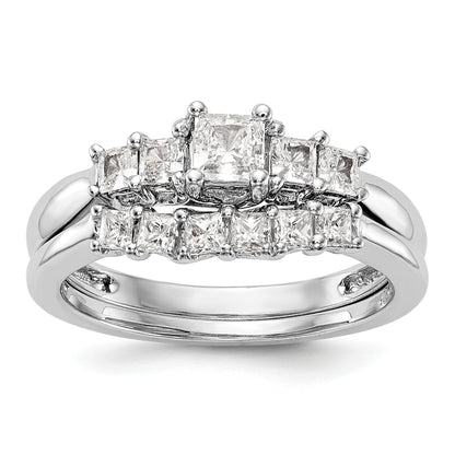 14K White Gold Simulated Diamond Engagement Ring