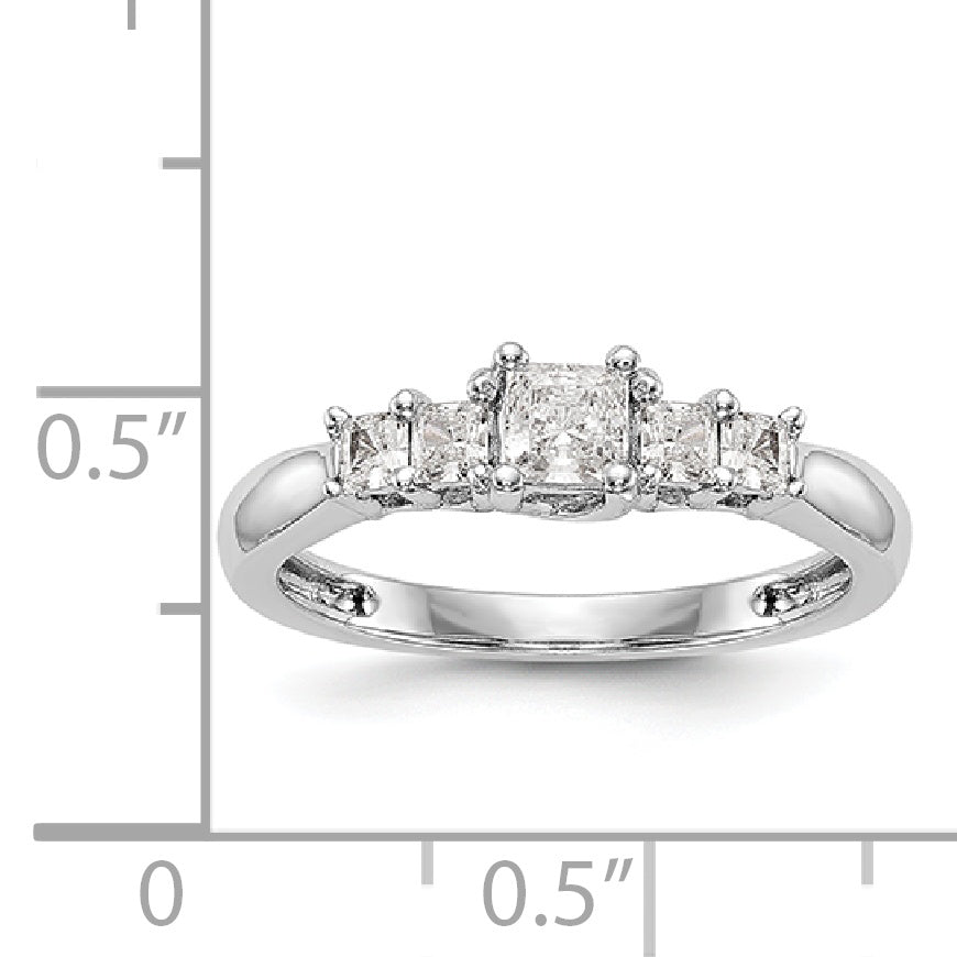14K White Gold Simulated Diamond Engagement Ring