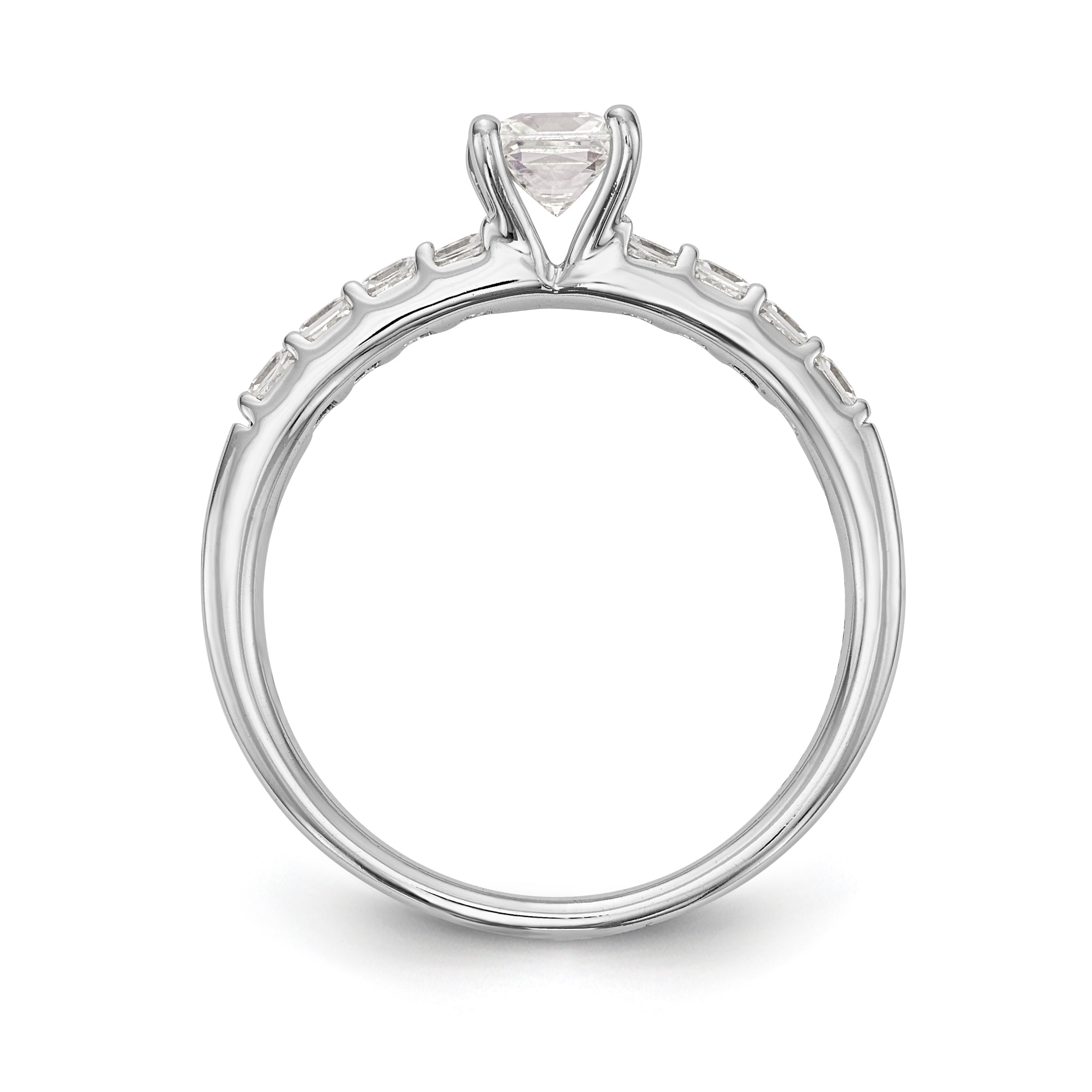 14K White Gold Simulated Diamond Engagement Ring