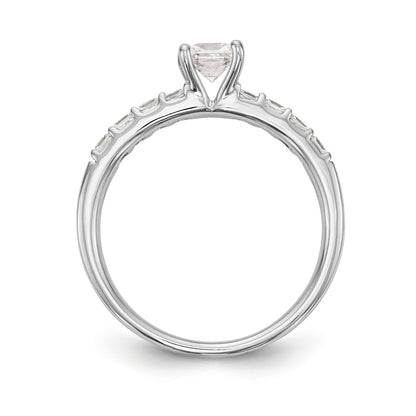 14K White Gold Simulated Diamond Engagement Ring
