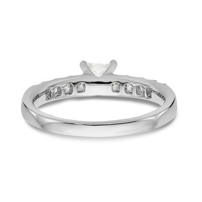 14K White Gold Simulated Diamond Engagement Ring