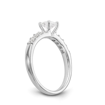 14K White Gold Simulated Diamond Engagement Ring