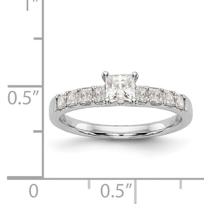 14K White Gold Simulated Diamond Engagement Ring