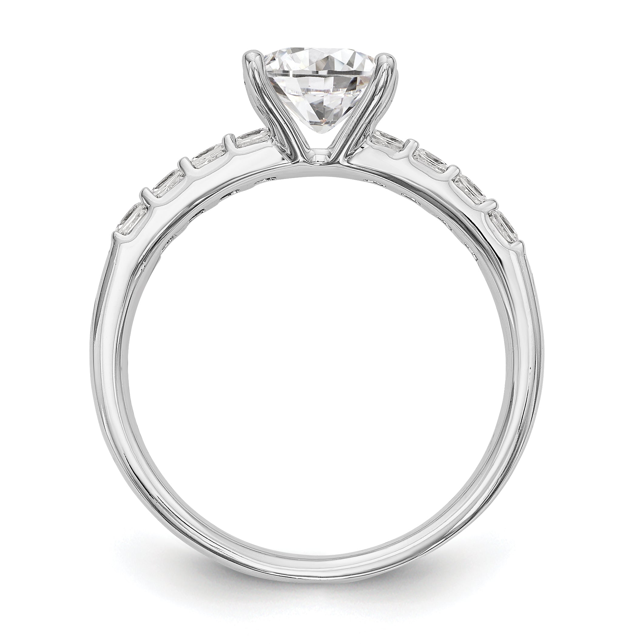 14K White Gold Simulated Diamond Engagement Ring