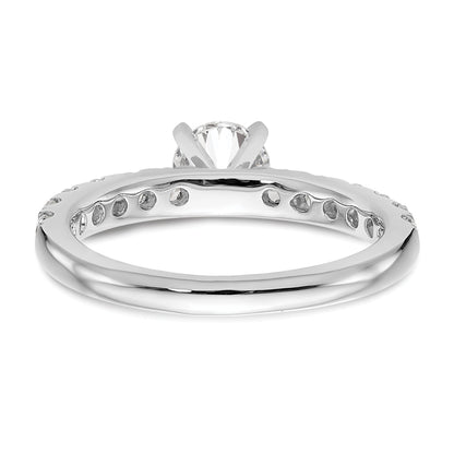 14K White Gold Diamond Peg Set CZ Engagement Ring