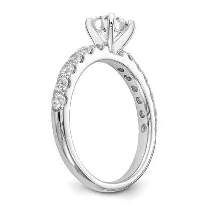 14K White Gold Diamond Peg Set CZ Engagement Ring