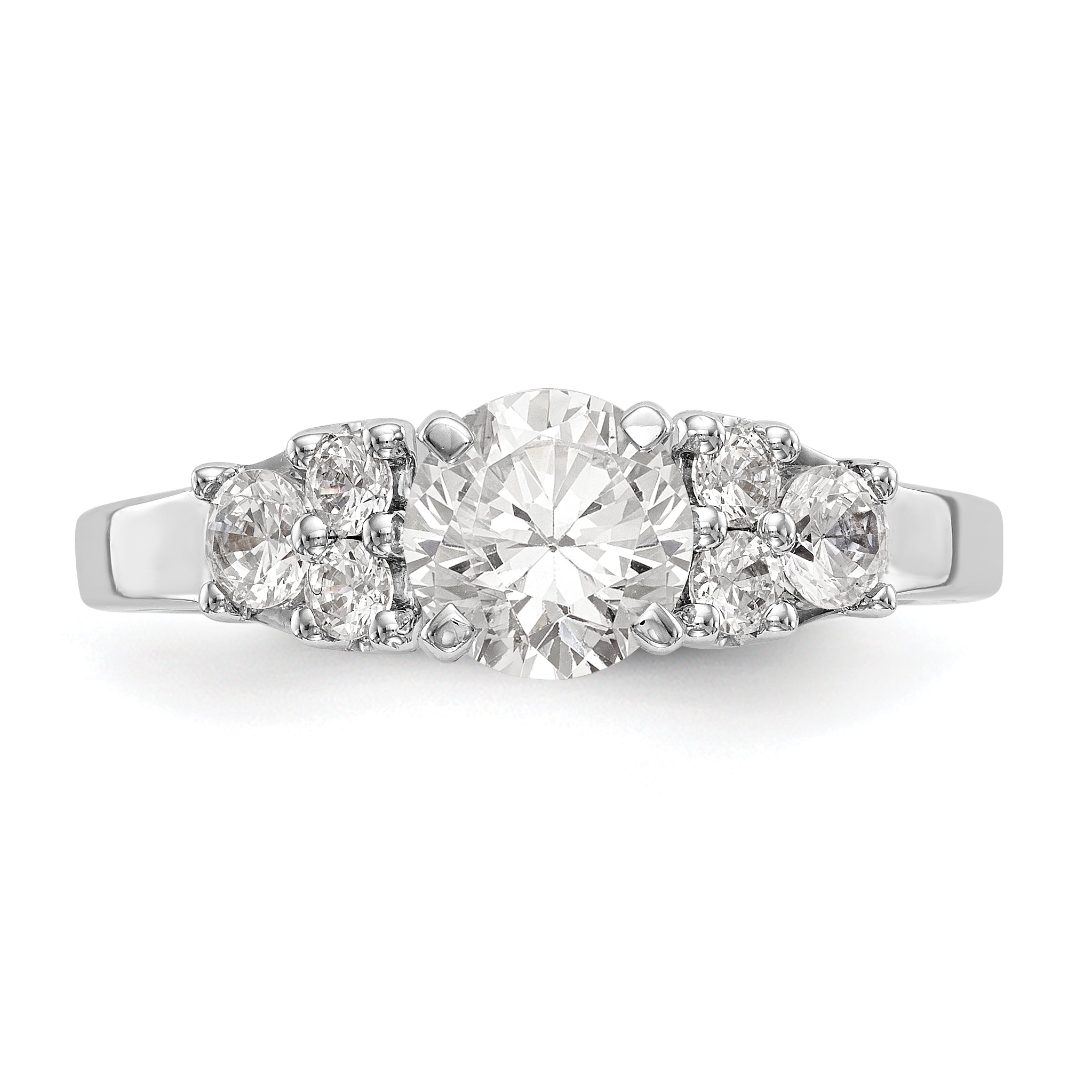 14K Two tone Diamond Peg Set CZ Engagement Ring