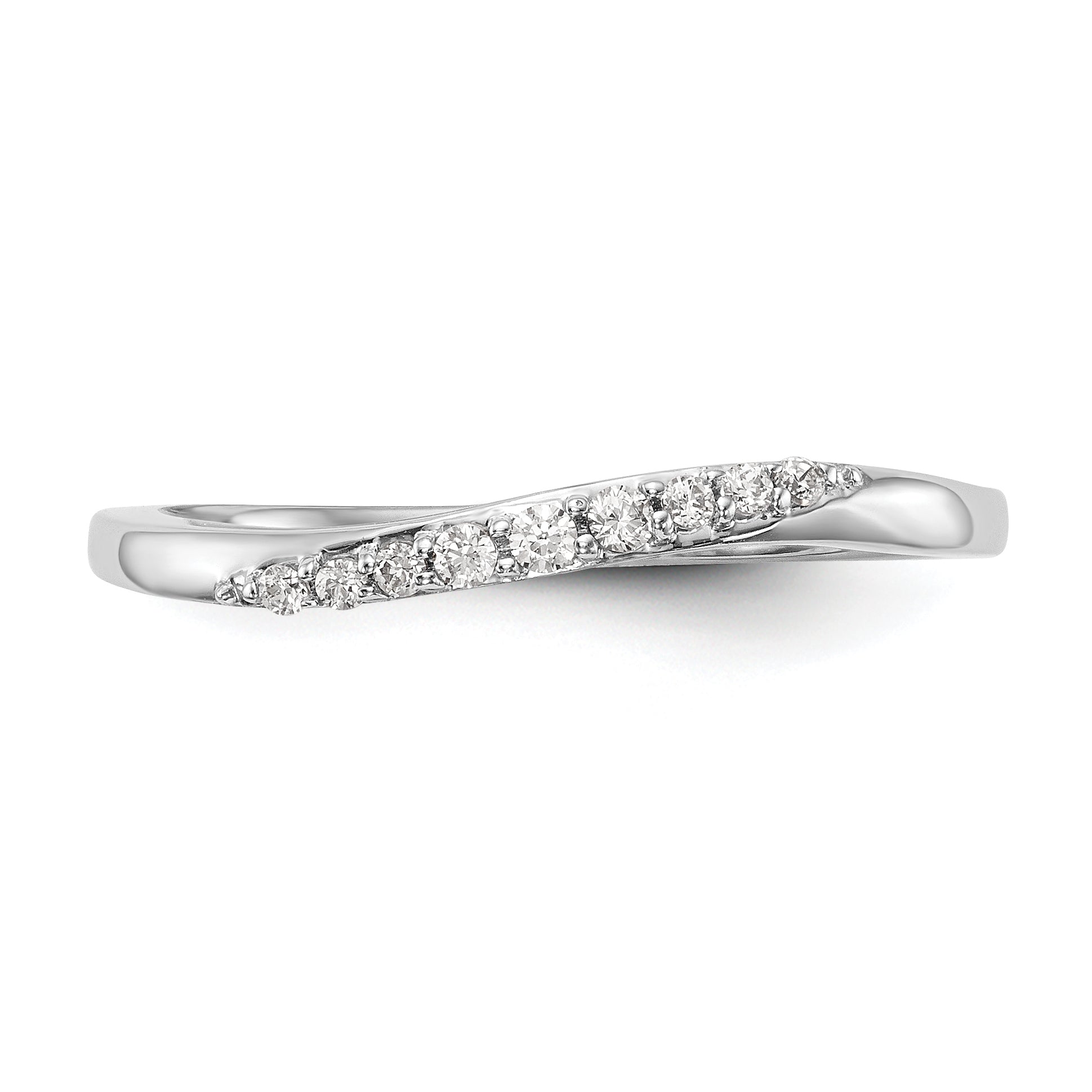 14k White Gold Diamond Wedding Band