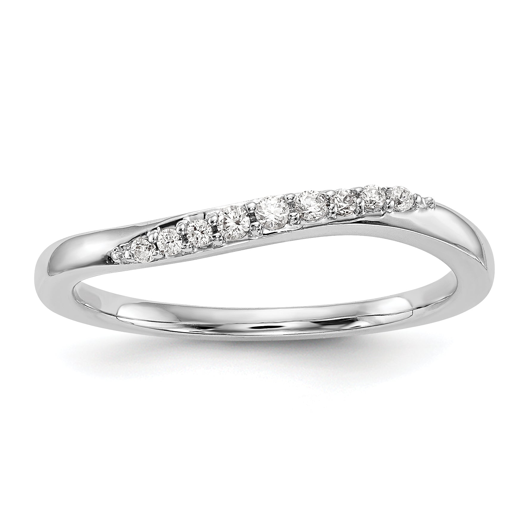 14k White Gold Diamond Wedding Band
