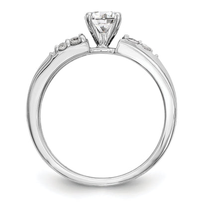 14K White Gold Diamond Peg Set Engagement Ring