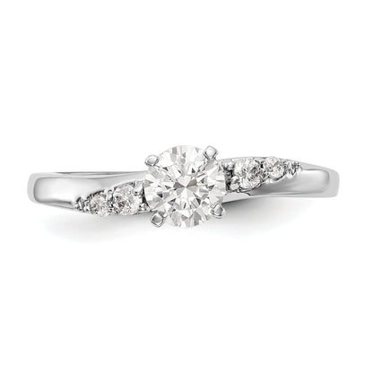 14K White Gold Diamond Peg Set Engagement Ring