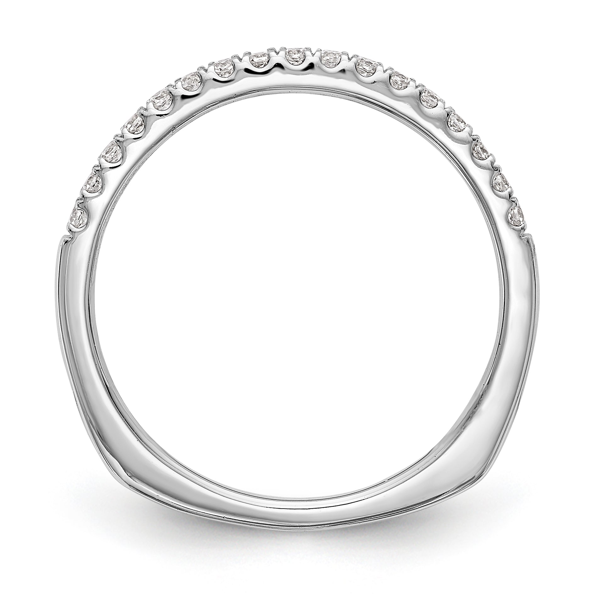 14k White Gold Diamond Wedding Band