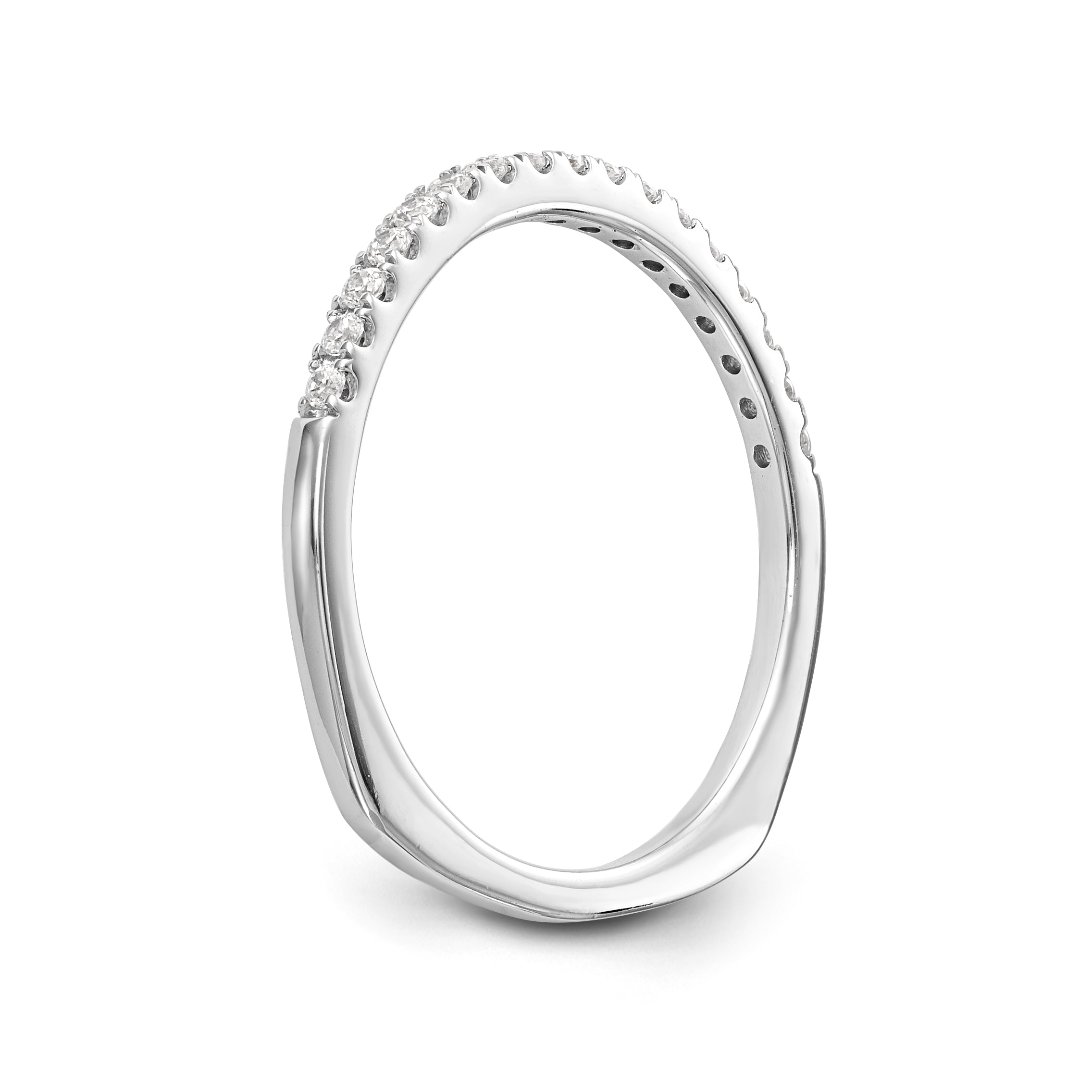 14k White Gold Diamond Wedding Band