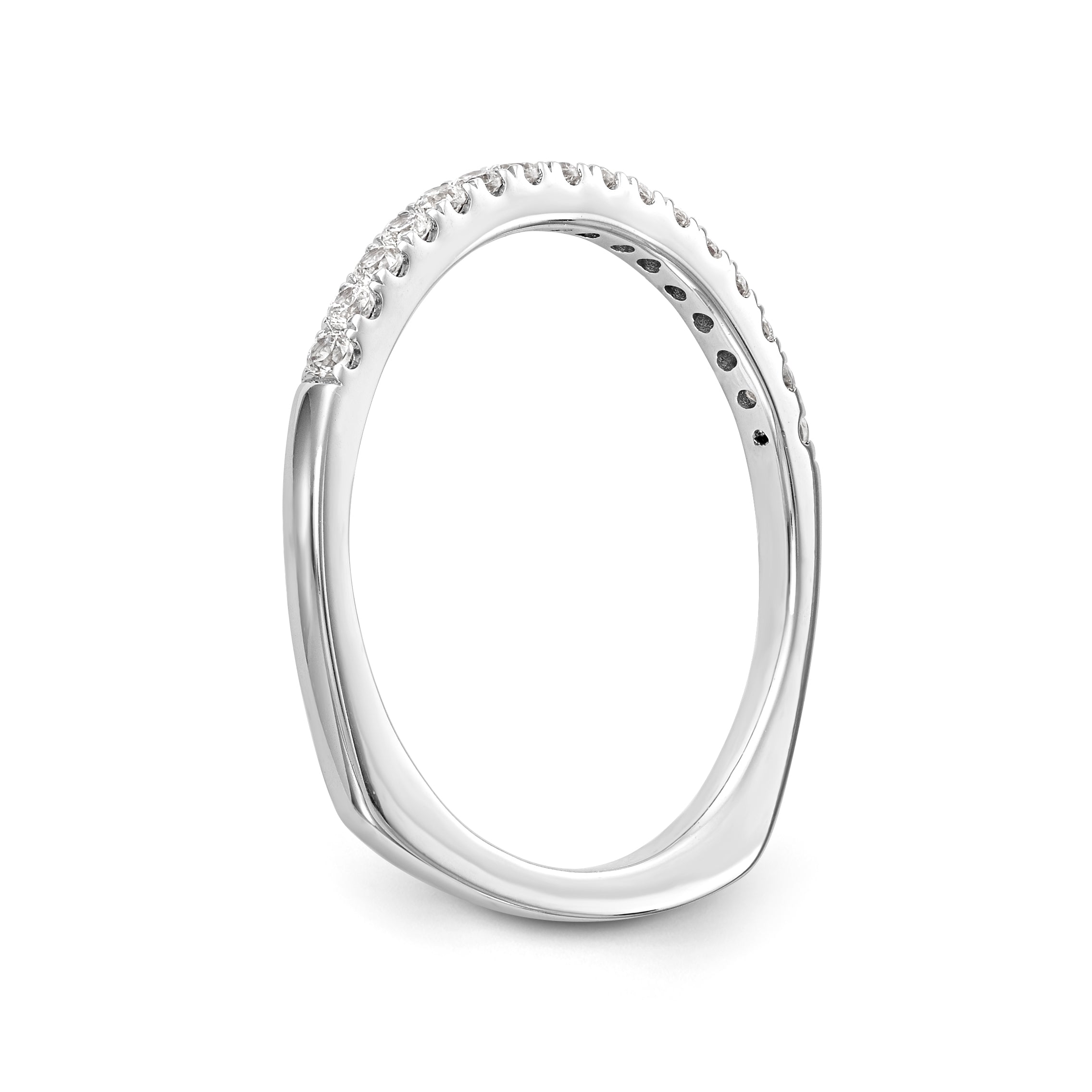 14k White Gold Diamond Wedding Band