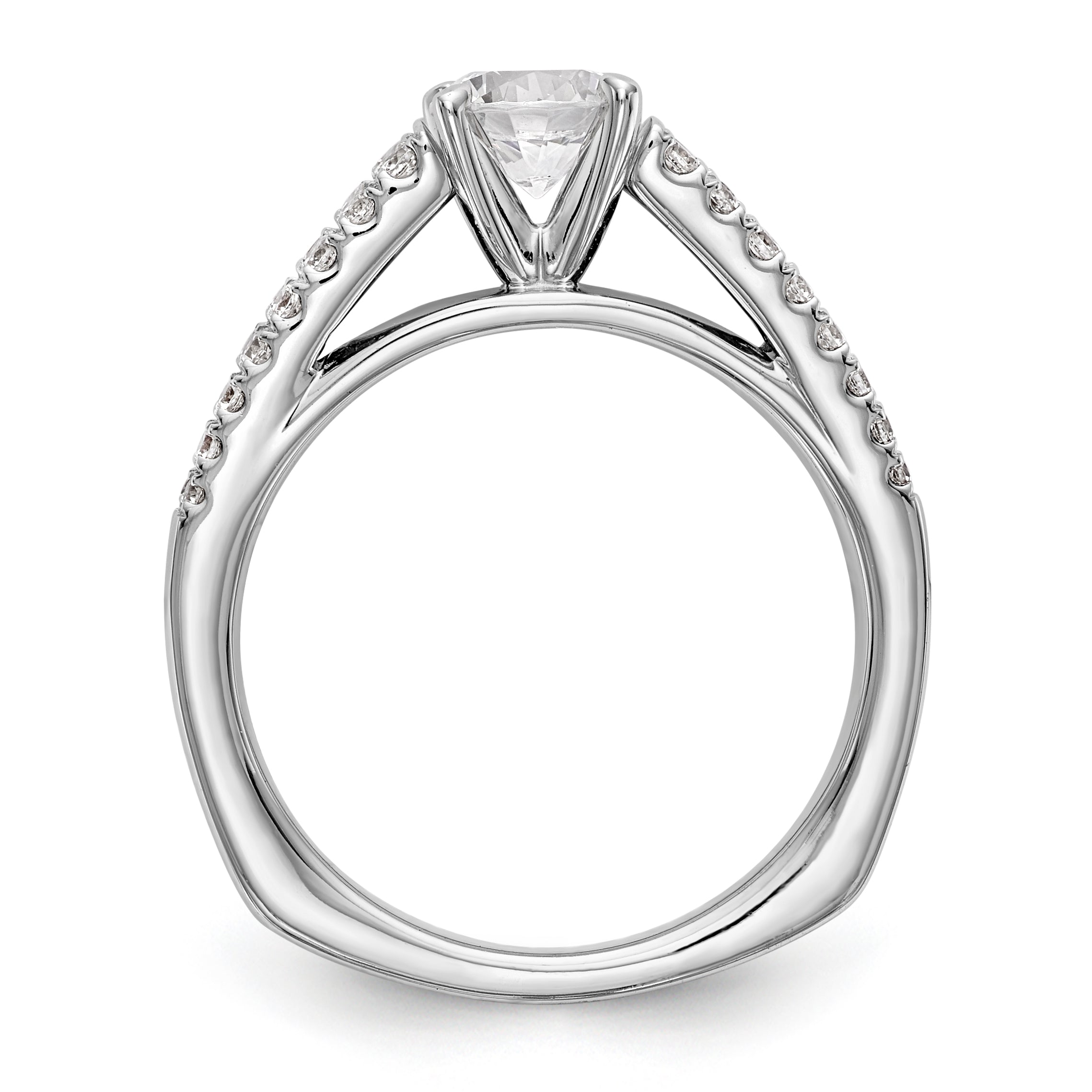 14K White Gold Simulated Diamond Engagement Ring