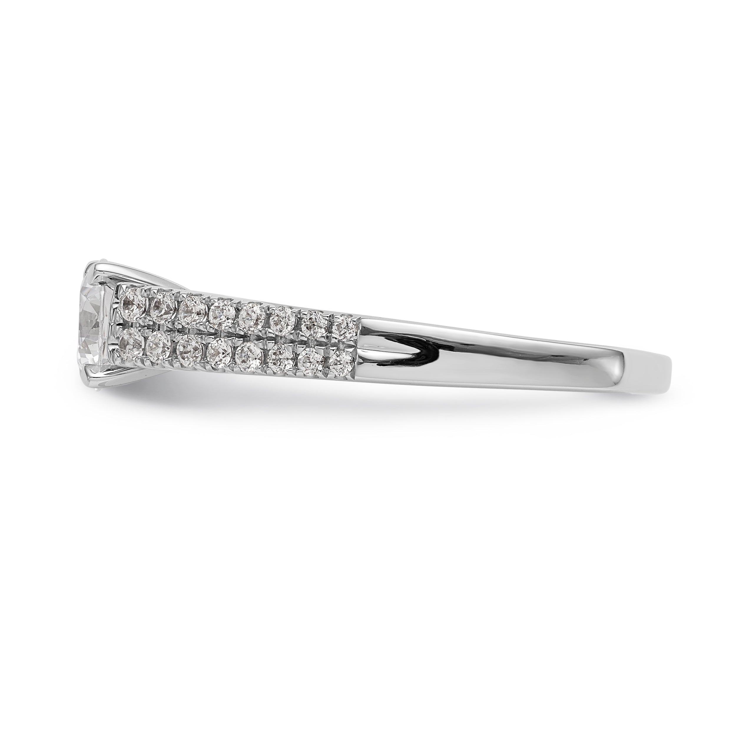 14K White Gold Simulated Diamond Engagement Ring