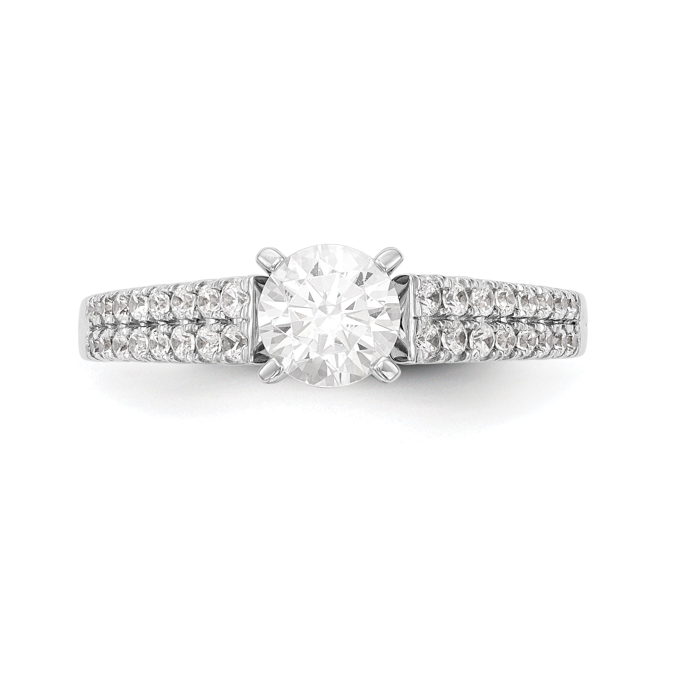 14K White Gold Simulated Diamond Engagement Ring