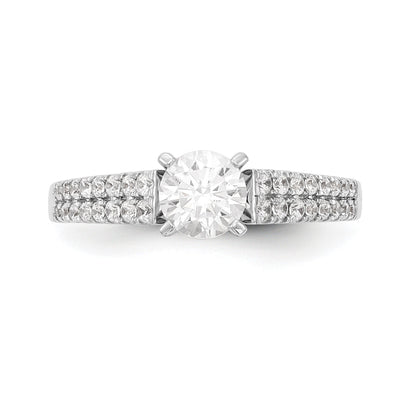 14K White Gold Simulated Diamond Engagement Ring