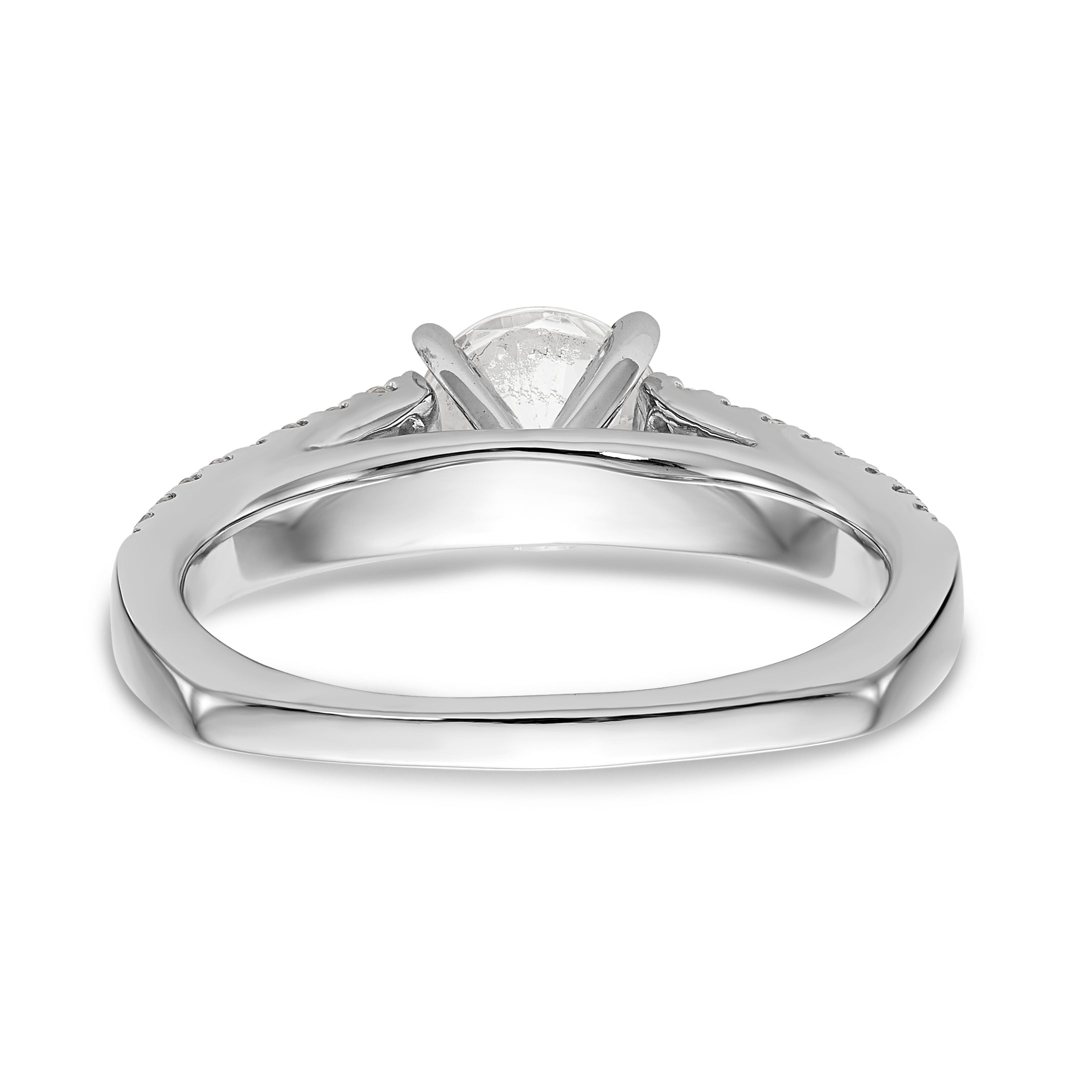 14K White Gold Simulated Diamond Engagement Ring