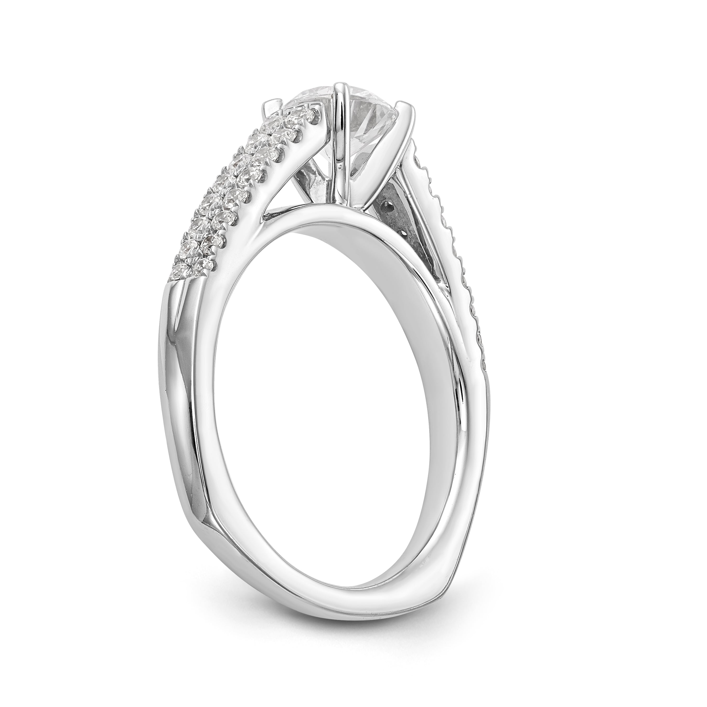 14K White Gold Simulated Diamond Engagement Ring