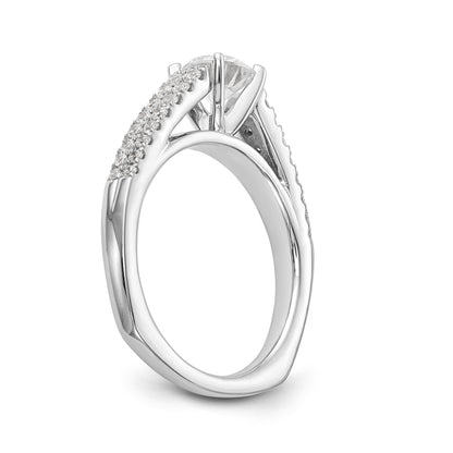 14K White Gold Simulated Diamond Engagement Ring
