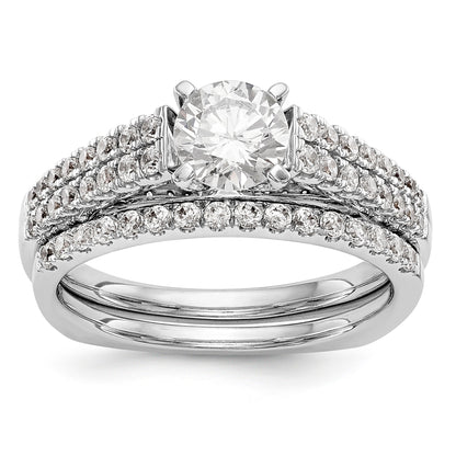 14K White Gold Simulated Diamond Engagement Ring