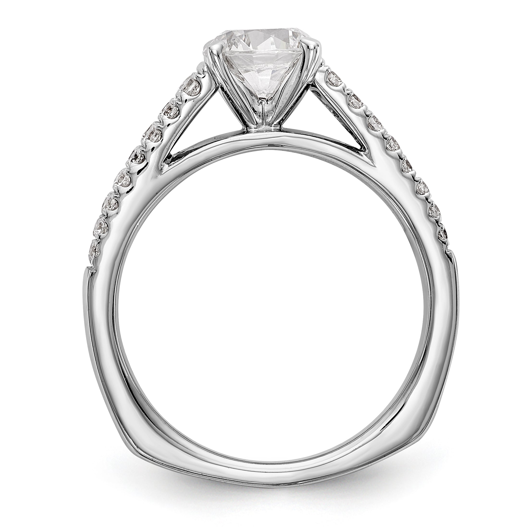 14K White Gold Simulated Diamond Engagement Ring