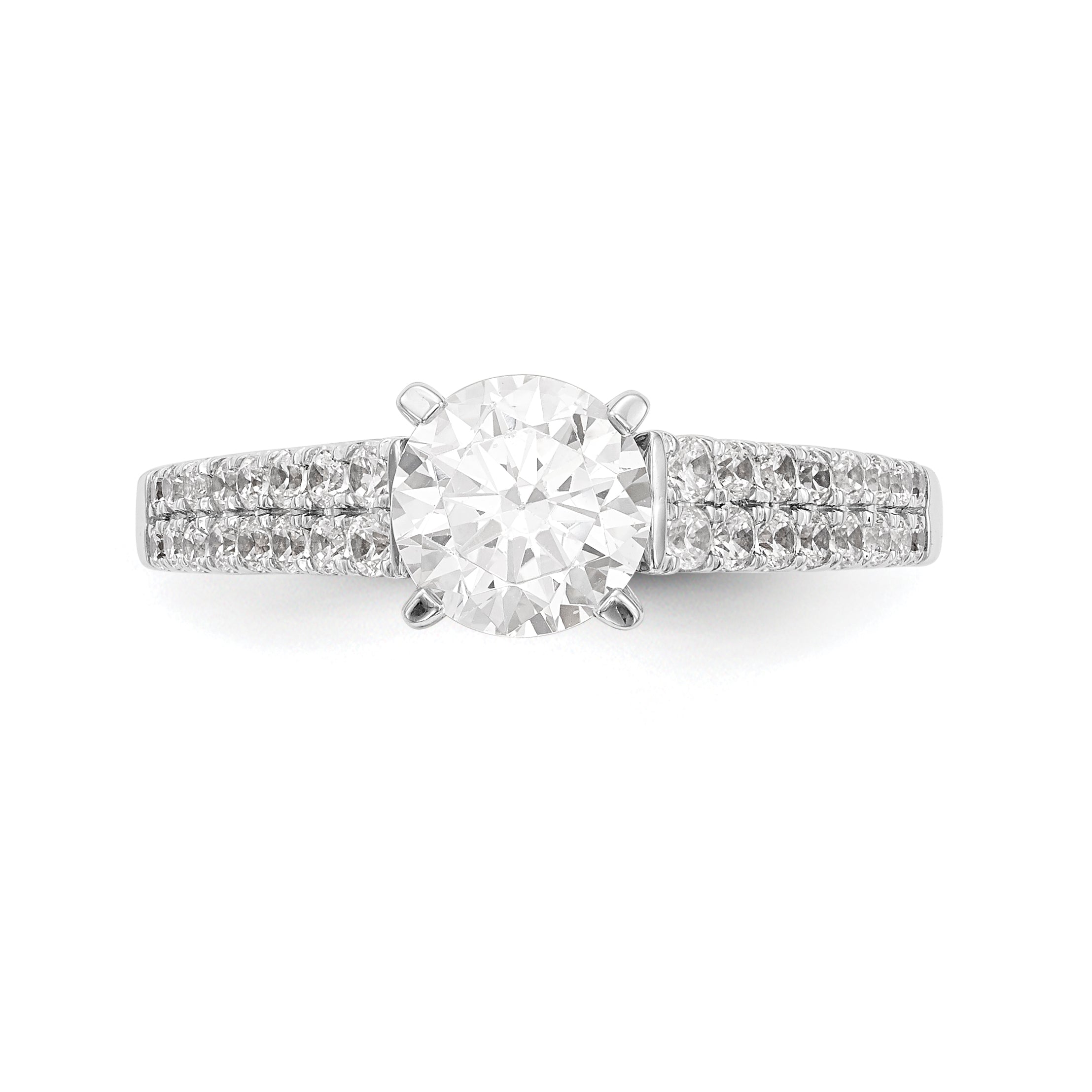 14K White Gold Simulated Diamond Engagement Ring