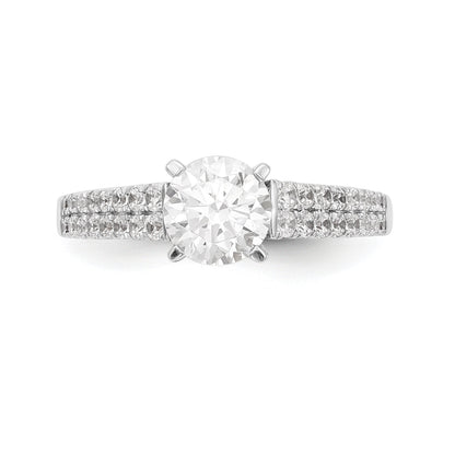 14K White Gold Simulated Diamond Engagement Ring