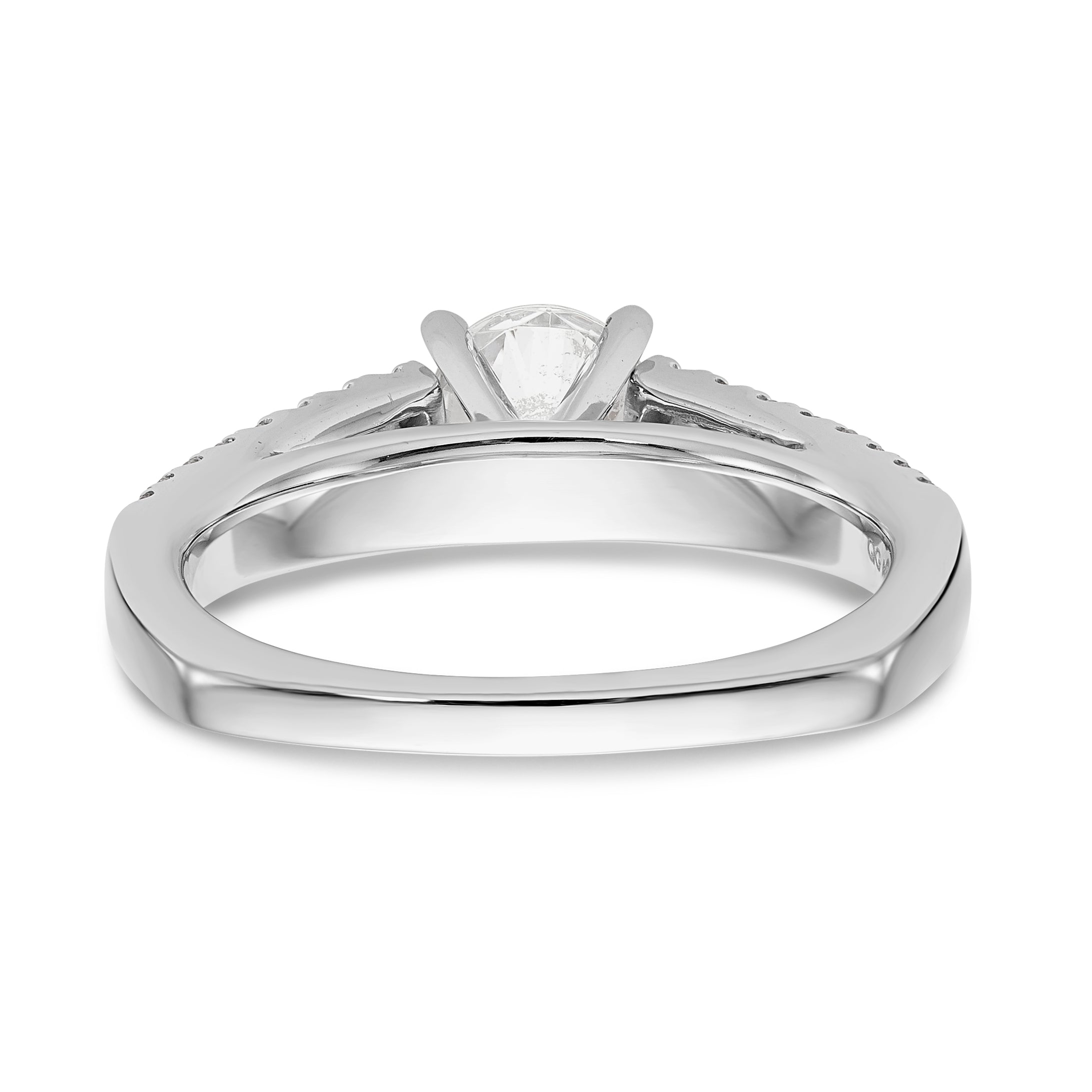 14K White Gold Simulated Diamond Engagement Ring