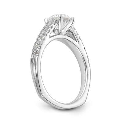 14K White Gold Simulated Diamond Engagement Ring