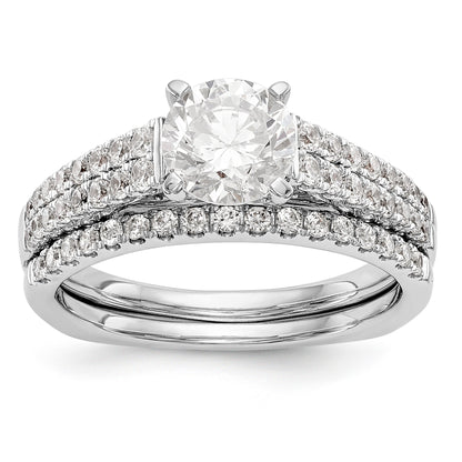 14K White Gold Simulated Diamond Engagement Ring
