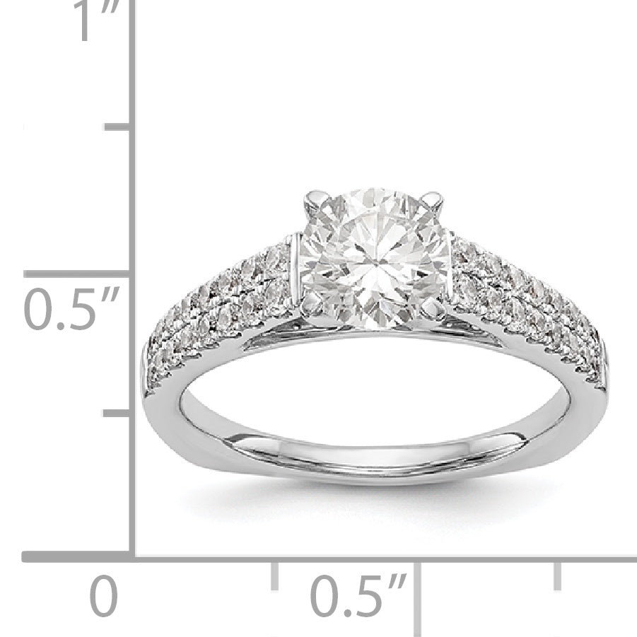 14K White Gold Simulated Diamond Engagement Ring
