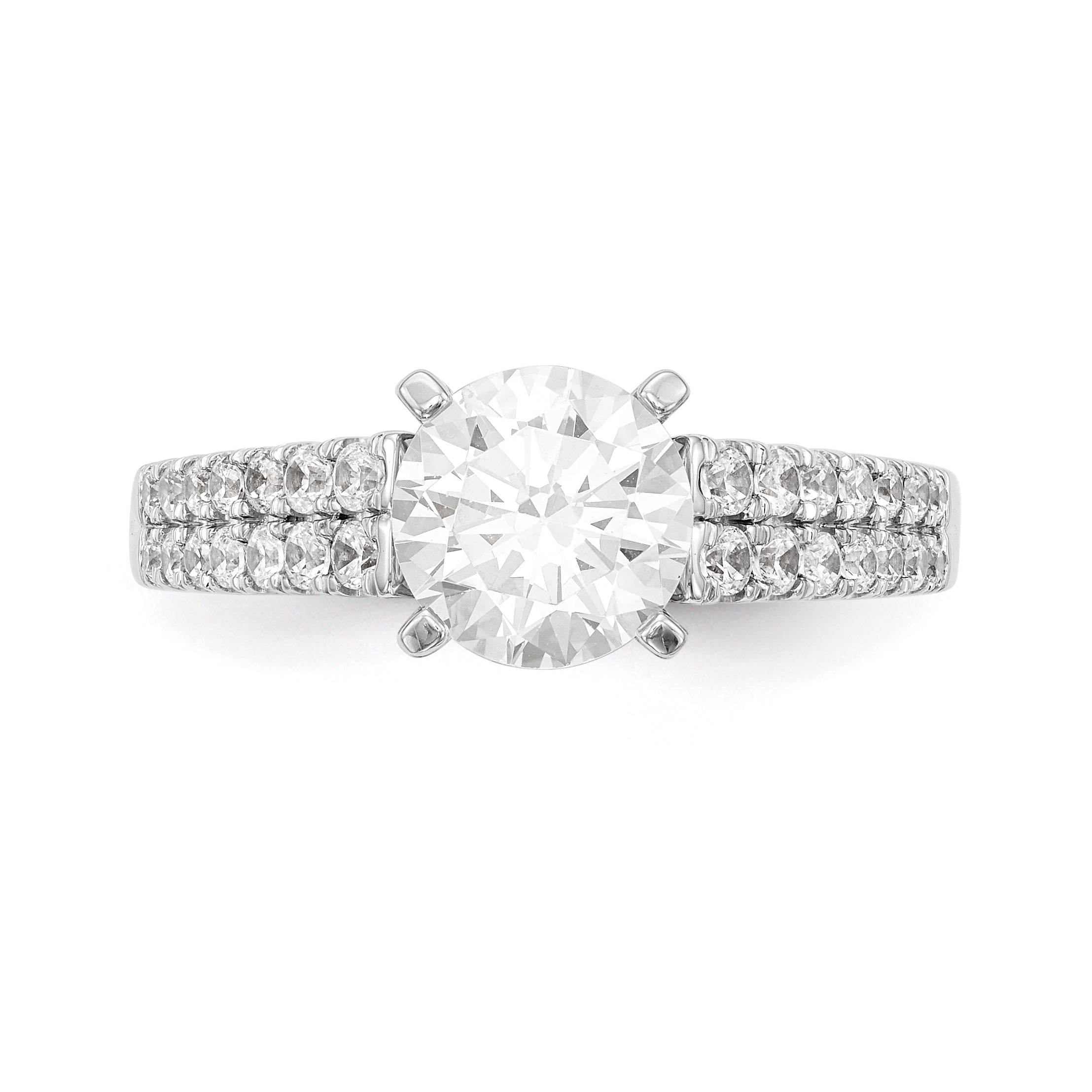 14K White Gold Simulated Diamond Engagement Ring
