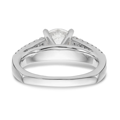 14K White Gold Simulated Diamond Engagement Ring