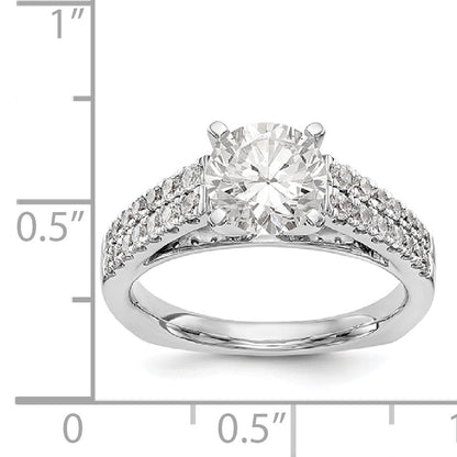 14K White Gold Simulated Diamond Engagement Ring