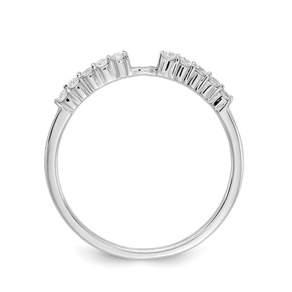 14K White Gold Diamond Peg Set CZ Engagement Ring