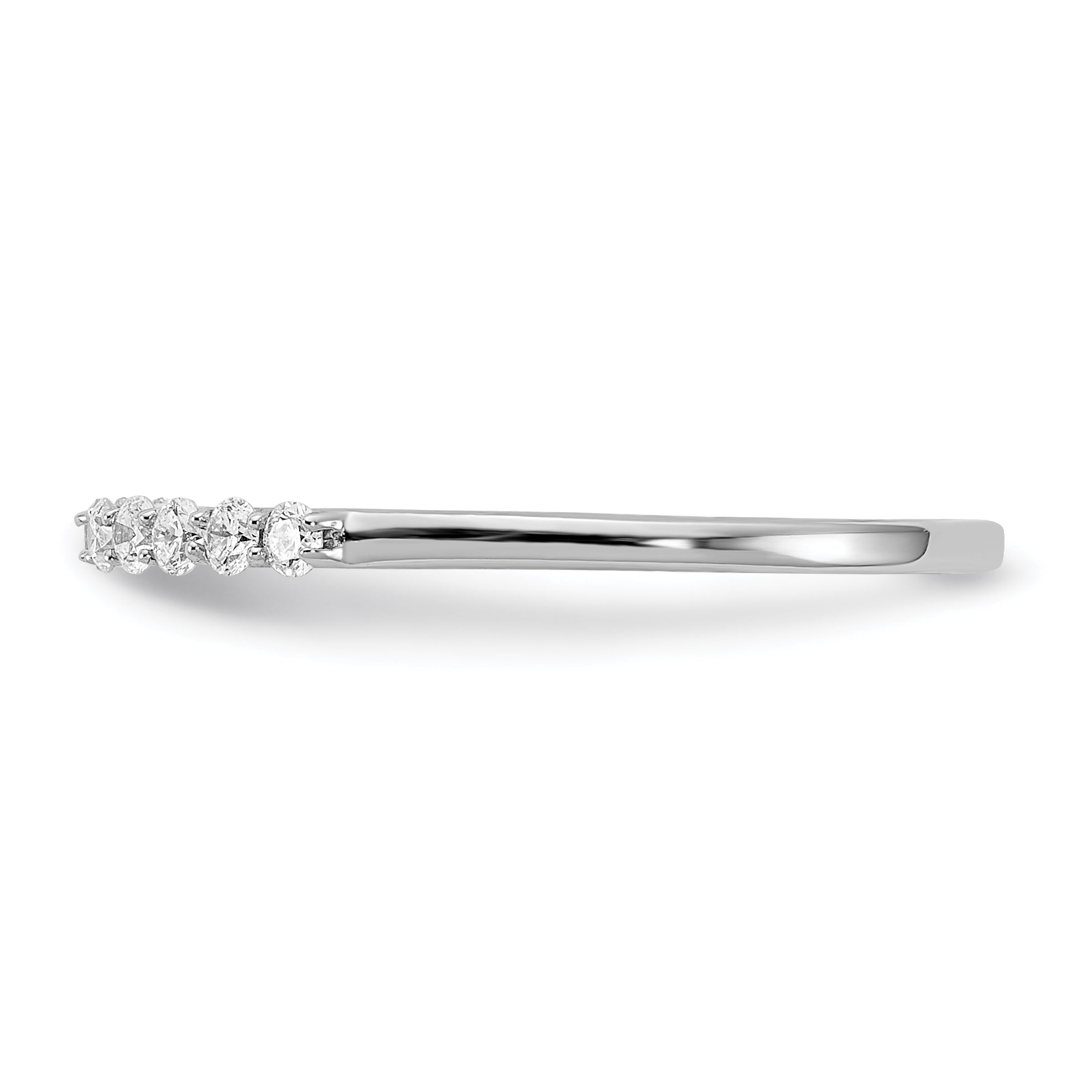 14K White Gold Diamond Peg Set CZ Engagement Ring
