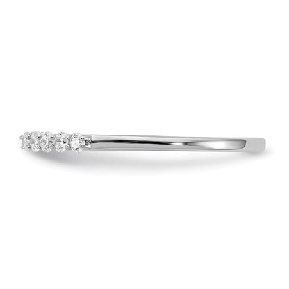 14K White Gold Diamond Peg Set CZ Engagement Ring