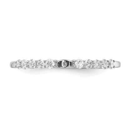 14K White Gold Diamond Peg Set CZ Engagement Ring