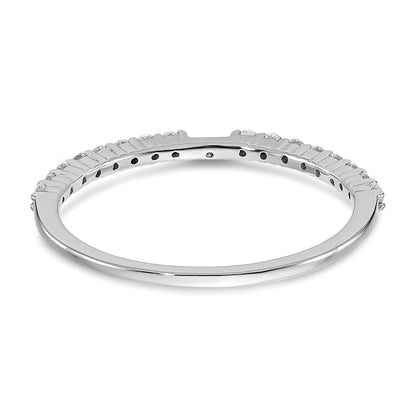 14K White Gold Diamond Peg Set CZ Engagement Ring